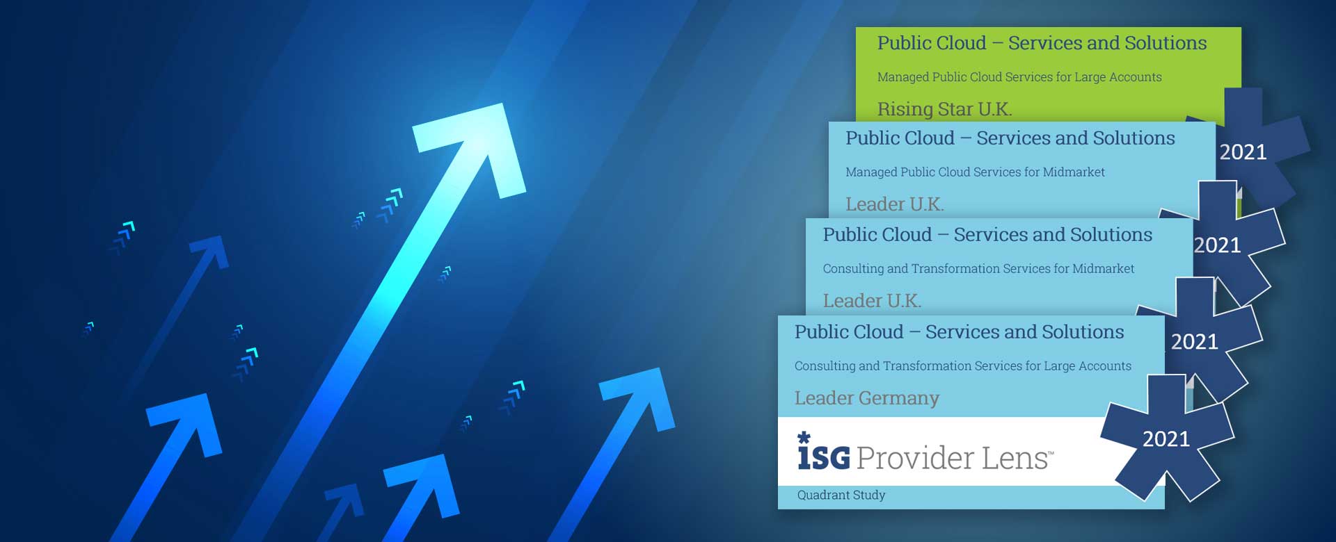 Badge for ISG Provider Lens™ Public Cloud Services 2021  Leader